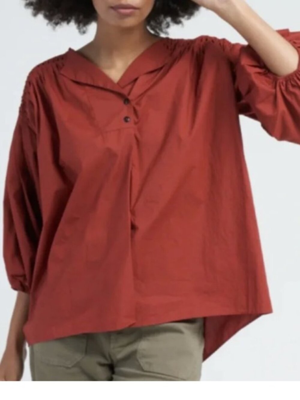 Merlette Dalen woven top - terracotta (XS)